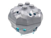 LEGO part Rock 4 x 4 Octagonal Boulder with Molded Trans-Light Blue Crystals Pattern (88644pb01 / 87398pb01) 88644c01pb01