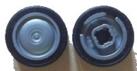 LEGO part Wheel 11mm D. x 6mm with Smooth Hubcap with Black Tire 14mm D. x 6mm Solid Smooth (93594 / 50945) 93594c01