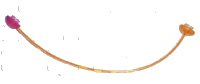 LEGO part Clikits Cord, Jelly String  96mm with 1 Trans-Dark Pink Cap Side Attachment and 1 Trans-Light Orange Cap Top Attachment 46781