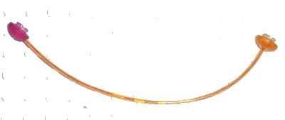LEGO onderdeel Clikits Cord, Jelly String  96mm with 1 Trans-Dark Pink Cap Side Attachment and 1 Trans-Light Orange Cap Top Attachment (46781)