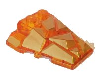 LEGO part Wedge 4 x 4 Fractured Polygon Top with Gold Facets Pattern 64867pb03