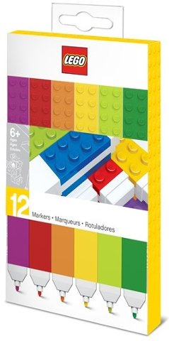 LEGO part Pen Set, Felt Tip 12 Colors (Markers) (51644)