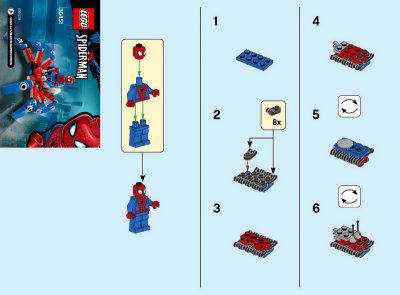 LEGO part Mini Spider Crawler Spider-Man sac de polybag (30451-1)