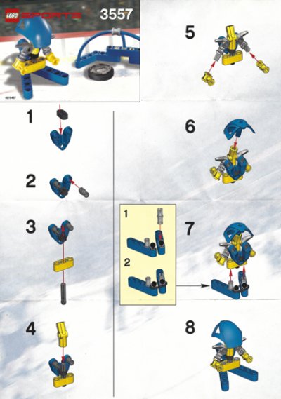 LEGO part Blauer Spieler & Tor (3557-1)