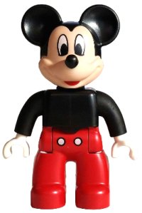 LEGO part Duplo Figure Lego Ville, Mickey Mouse, Black Plain Shirt (6538278) 47394pb363