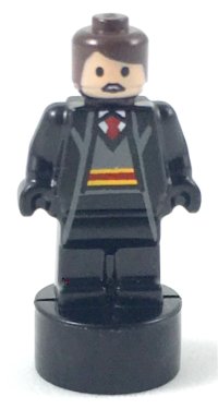 LEGO part Gryffindor Student Statuette / Trophy #1, Dark Brown Hair 90398pb027