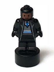 LEGO part Ravenclaw Student Statuette / Trophy #3, Black Hair, Reddish Brown Face (90398pb035)