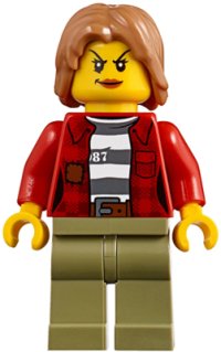 LEGO part Mountain Police - Crook Female Jacket over 87 Prison Stripes cty0851