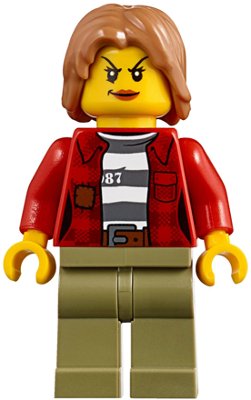 LEGO part Mountain Police - Crook Female Jacket over 87 Prison Stripes (cty0851)