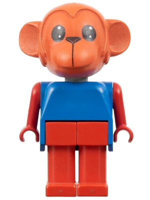 LEGO part Fabuland Monkey - Mark Monkey, Red Head, Legs and Arms, Blue Top (fab8c)