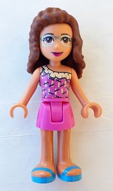 LEGO part Friends Olivia (Nougat) - Dark Pink Skirt and Top (frnd0318)
