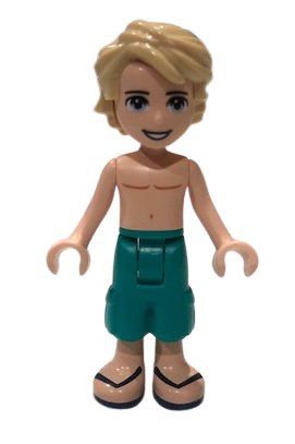 LEGO part Friends Mason - Dark Turquoise Shorts, Shirtless (frnd0379)