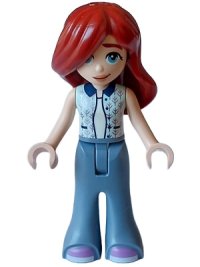 LEGO part Friends Paisley - Light Aqua Vest, Sand Blue Trousers Bell-Bottoms, Medium Lavender Shoes frnd0627