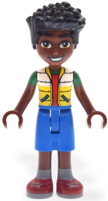 LEGO part Friends Zac - White and Yellow Jacket, Blue Shorts, Red Shoes (frnd0792)