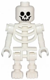LEGO part Skeleton - Standard Skull, Bent Arms Vertical Grip (gen047)