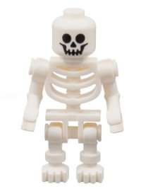 LEGO part Skeleton - Standard Skull, Bent Arms Horizontal Grip gen099