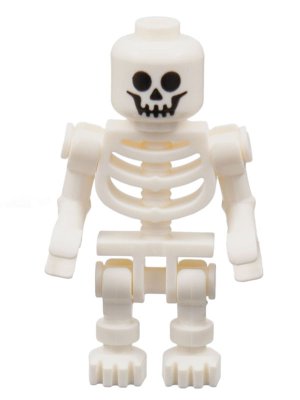 LEGO part Skeleton - Standard Skull, Bent Arms Horizontal Grip (gen099)