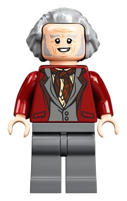 LEGO part Garrick Ollivander - Dark Red Jacket, Hair Swept Back (hp246)