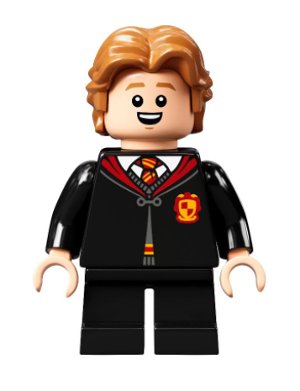 LEGO part Colin Creevey - Gryffindor Robe Clasped, Black Short Legs (hp304)