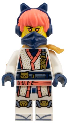 LEGO part Sora - Cat Headphones, Mask, Scabbard Armor with 1 Shoulder Pad (njo1034)