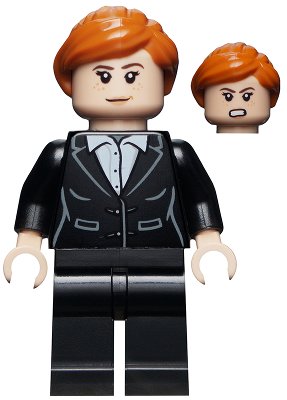 LEGO part Pepper Potts - Black Suit, Ponytail (sh0740)