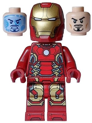LEGO part Iron Man - Mark 43 Armor, Light Nougat Head (sh0974)