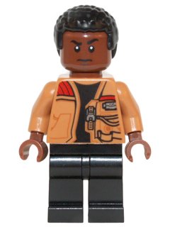 LEGO part Finn - Medium Nougat Jacket, Black Legs (sw0676)