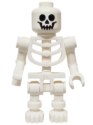 LEGO part Skeleton - Standard Skull, Bent Arms, Vertical Grip Left, Horizontal Grip Right (twn526)