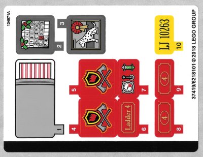 LEGO part Sticker Sheet for Set 10263 - (37419/6218101) (10263stk01)