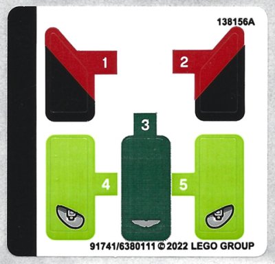 LEGO part Feuille d'Autocollants pour Ensemble 30434 - (91741/6380111) (30434stk01)