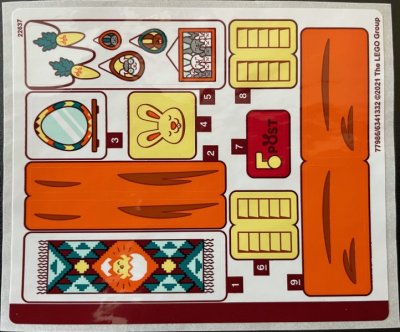 LEGO part Sticker Sheet for Set 40449 - (77986/6341332) (40449stk01)