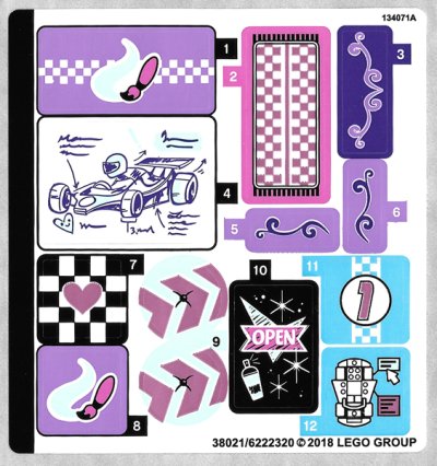 LEGO part Sticker Sheet for Set 41351 - (38021/6222320) (41351stk01)