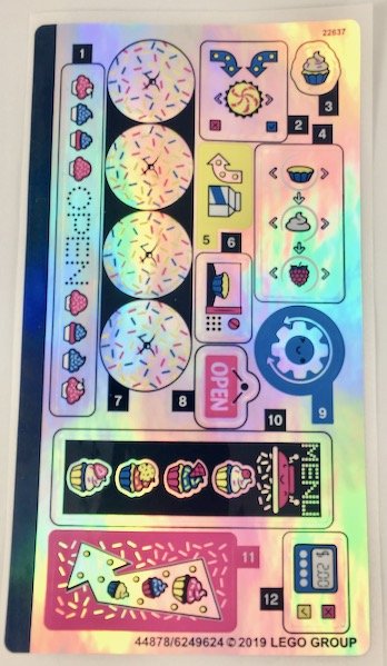 LEGO part Sticker Sheet for Set 41366, Iridescent Mirrored - (44878/6249624) (41366stk01)