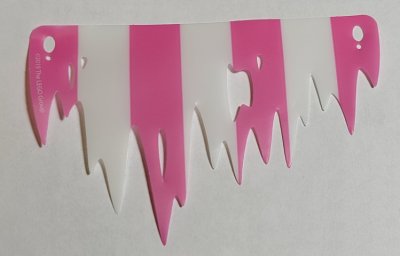 LEGO part Plastic Part for Set 41375 - Sail, Ragged with 4 Dark Pink and 3 White Stripes Pattern (41375pls01a)