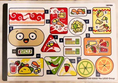 LEGO part Sticker Sheet for Set 41701 - (80096/6361505) (41701stk01)