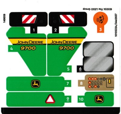 LEGO part Sticker Sheet for Set 42168 - (10105324/6462837) (42168stk01)