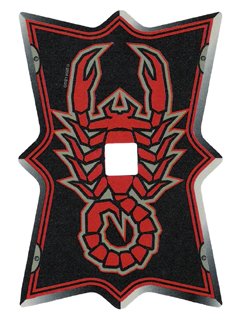 LEGO part Plastic Shield for Large Figures with Knights Kingdom Vladek Scorpion Pattern (48141a)