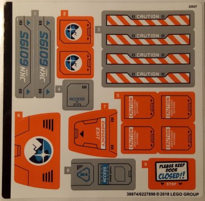 LEGO part Sticker Sheet for Set 60195 - (38874/6227896) (60195stk01)