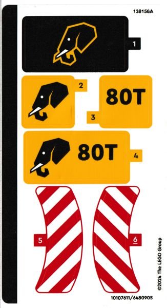LEGO part Sticker Sheet for Set 60420 - (10107611/6480905) (60420stk01)