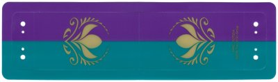 LEGO part Plastic Canopy with Purple and Dark Turquoise Stripes and Arendelle Crest Flowers Pattern (61862)