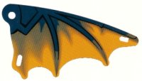 LEGO part Plastic Part for Set  7016 - Scalloped Wing with Dark Blue Limb and Bright Light Orange Membranes Pattern 7016pls01a