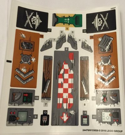 LEGO part Sticker Sheet for Set 70605 - International Version - (24478/6133020) (70605stk01a)