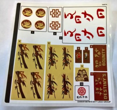 LEGO part Sticker Sheet for Set 70618 - (33400/6186799) (70618stk01)