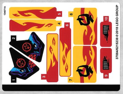 LEGO part Sticker Sheet for Set 70638 - (37084/6215238) (70638stk01)