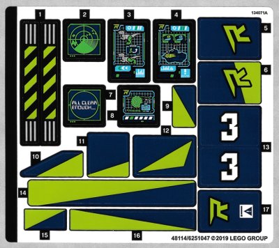 LEGO part Sticker Sheet for Set 70835 - (48114/6251047) (70835stk01)