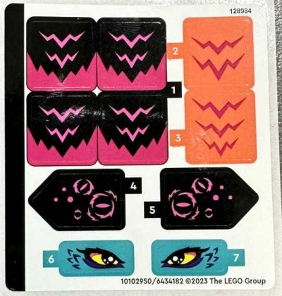 LEGO part Sticker Sheet for Set 71457 - (10102950/6434182) (71457stk01)