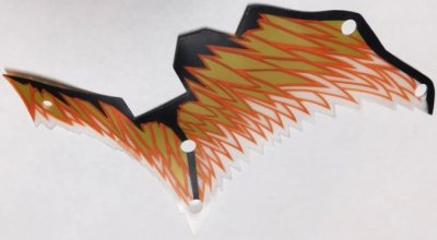 LEGO part Plastic Part for Set 71718 - Dragon Wing Right with Black Limb and Copper, Gold, and White Membranes Pattern (71718pls01b)