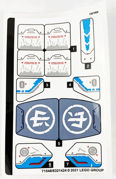 LEGO part Sticker Sheet for Set 71738 - (71548/6321424) (71738stk01)