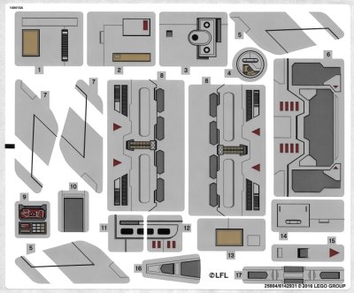LEGO part Sticker Sheet for Set 75140 - International Version - (25804/6142931) (75140stk01a)