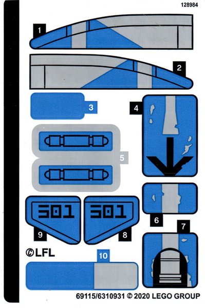 LEGO part Sticker Sheet for Set 75280 - (69115/6310931) (75280stk01)